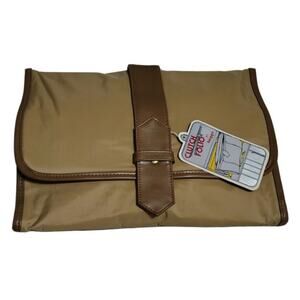 1970s Brown Waterproof Travel Maxi Clutch Folio By Baggo New Tags